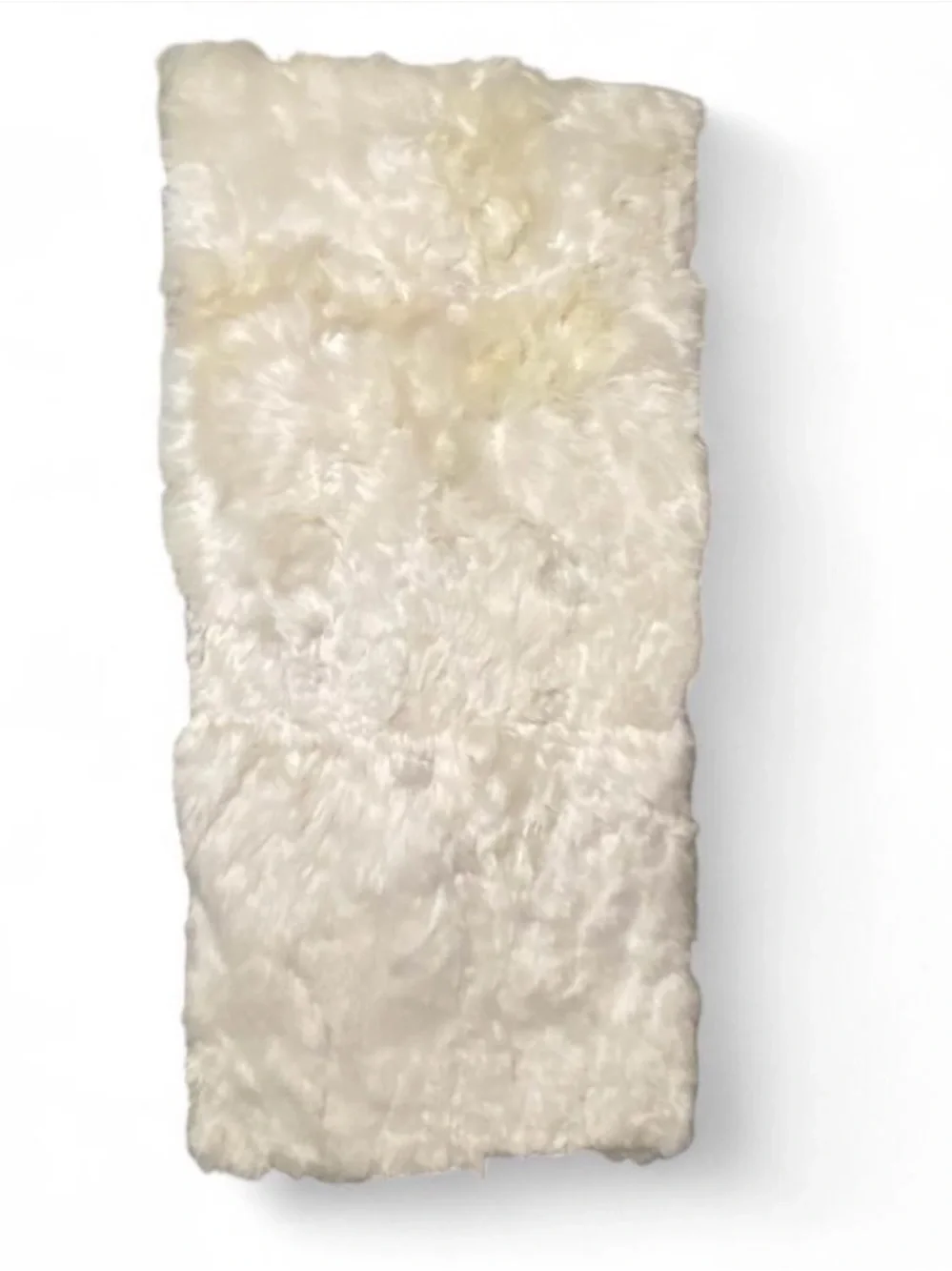 Fibre White Beige Alpaca Fur Bed Runner Area Rug 10x20